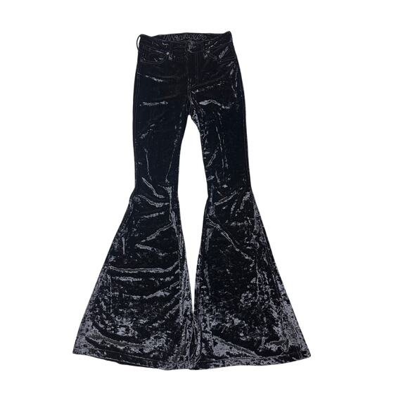 Wrangler Pants - Wrangler Black Velvet High Rise Flare Pants